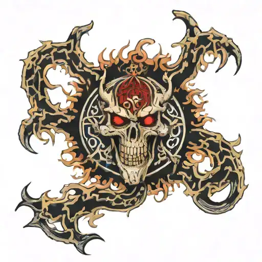 Watain styx hell river running tattoo design idea