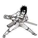 sasuke with a gun tattoo design idea