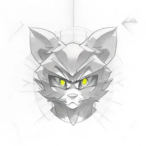 Incorporate the theme of perspective into a sketch-style tattoo featuring an iconic anime character tattoo design idea