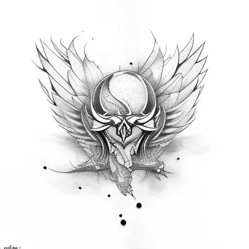 handball, wings tattoo design idea