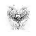 handball, wings tattoo design idea