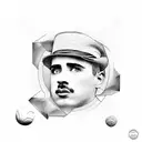 collage with: chaplin, eiffel tower, christ monument, empanada, tennis raquet, soccer ball tattoo design idea