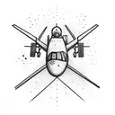 airplane and train tattoo design idea