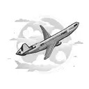 airplane and train tattoo design idea