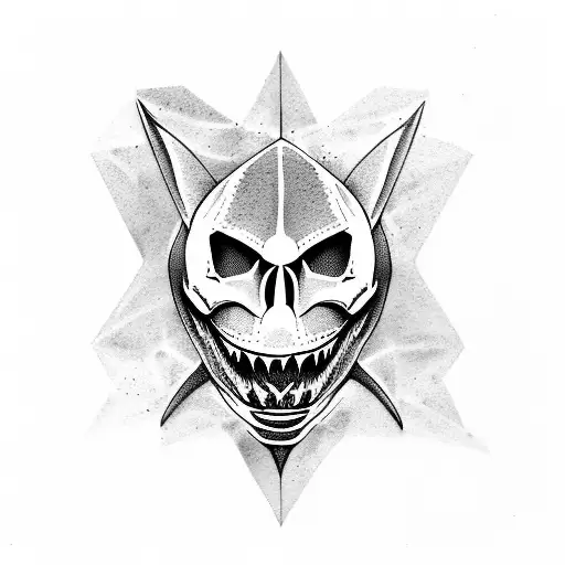 Shark skull tattoo design idea