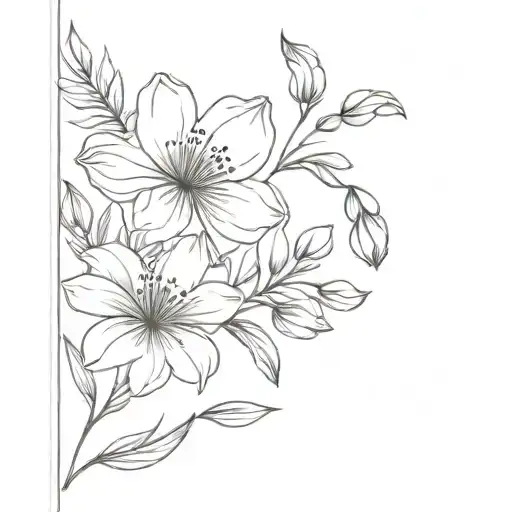 march, may, and november birth flower bouquet tattoo design idea