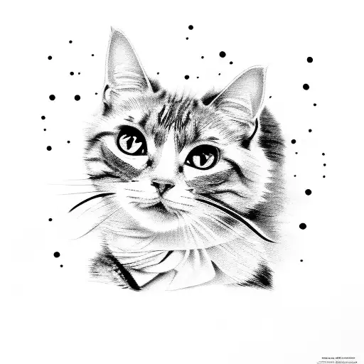 2 little girls in a shopping cart driving very fast, shocked cat in front tattoo design idea