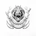 bosque con gorila rinoceronte serpiente aguila y debajo mar con tiburon  tattoo design idea