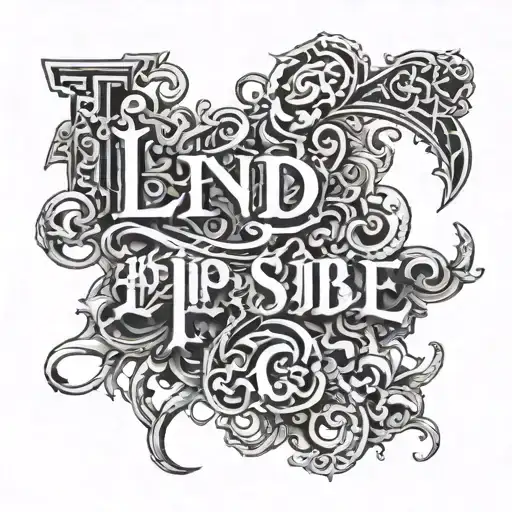 text  L.F.N. D.F.S. impossible tattoo design idea