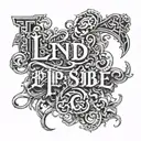 text  L.F.N. D.F.S. impossible tattoo design idea