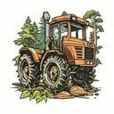 Forestry tractor tattoo design idea