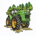 Forestry tractor tattoo design idea