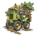 Forestry tractor tattoo design idea