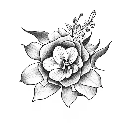 A nurse holding a bouquet of deadly nightshade flowers tattoo design idea