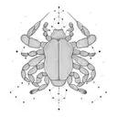 cancer constellation, crab tattoo design idea