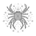 cancer constellation, crab tattoo design idea