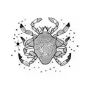 cancer constellation, crab tattoo design idea