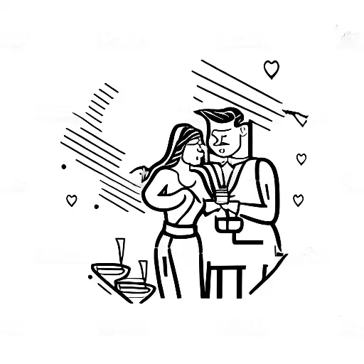 bartender couple tattoo design idea