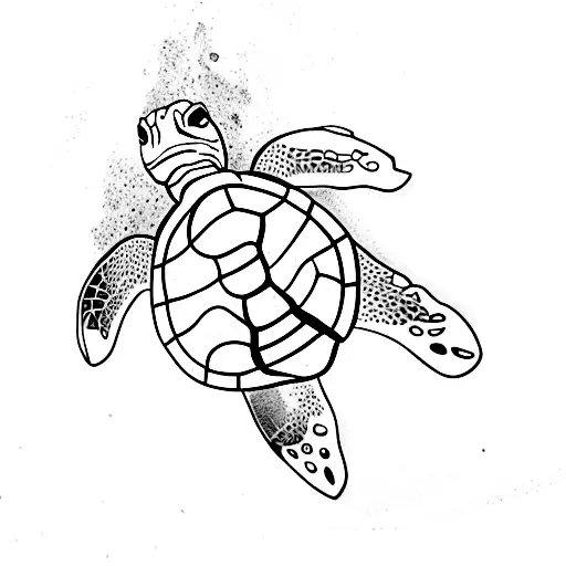Turtle, Koh Tao island, scuba diving tattoo design idea