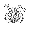 Koh Tao island shape with scuba diving details tattoo design idea