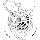 Koh Tao island shape with scuba diving details tattoo design idea
