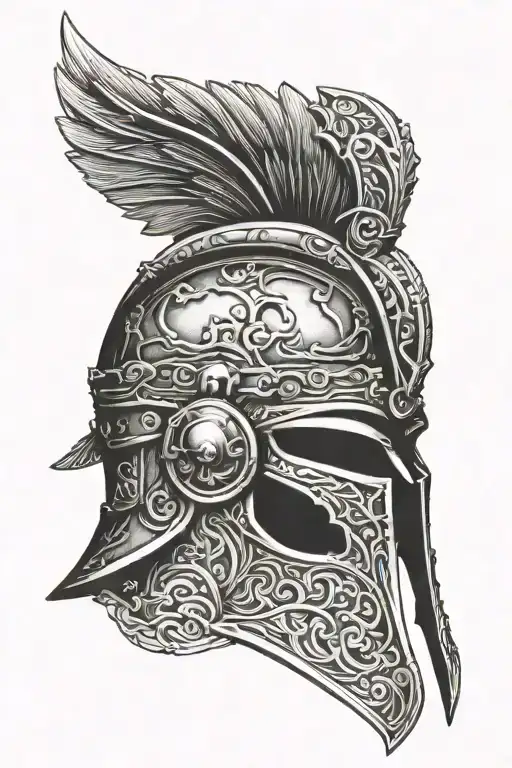gladiator helmet tattoo design idea
