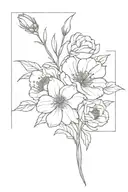 january, april, may, july, and august birth flower bouquet  tattoo design idea