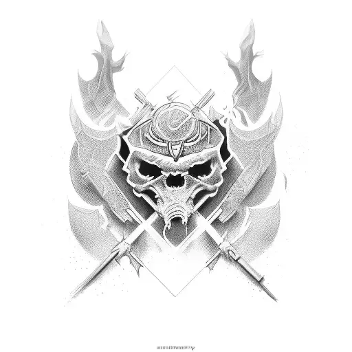 Personaje dark tattoo design idea