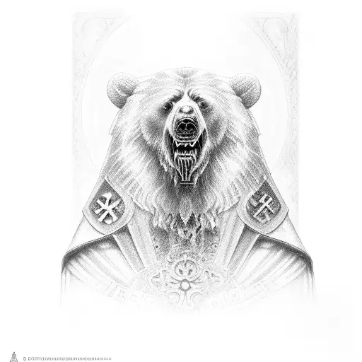 saint basil church, temple of heliopolis, bear holding vodka bottle tattoo design idea