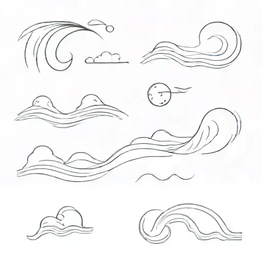 Combine engineering tools with calming elements like waves or clouds tattoo design idea