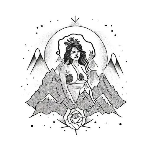 non-floral vines, growth, the mountains of BC, self love, female form and yang energy tattoo design idea