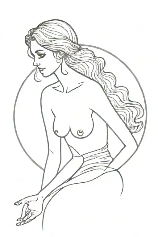 full body Aphrodite realistic beautiful girl shoulder tattoo tattoo design idea