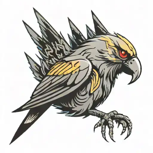 metal gear solid raven tattoo design idea