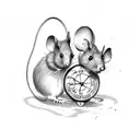 Two MOUSE in clock tattoo design idea