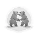 two bears fist bumping  tattoo design idea