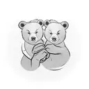 two bears fist bumping  tattoo design idea