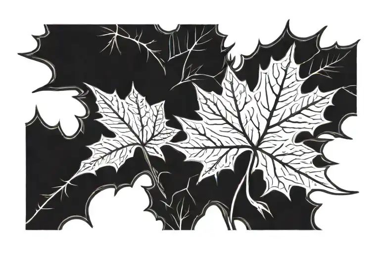 11:11 with maple leafs  tattoo design idea