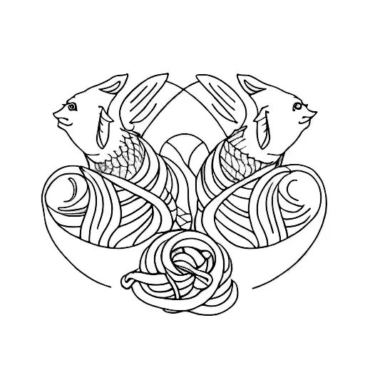 sister tattoos with a Pisces fish and an Aries ram  tattoo design idea