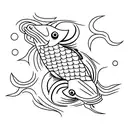 Pisces koi fish combined with an Aries ram tattoo design idea