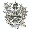 filipino in seattle space needle tattoo design idea