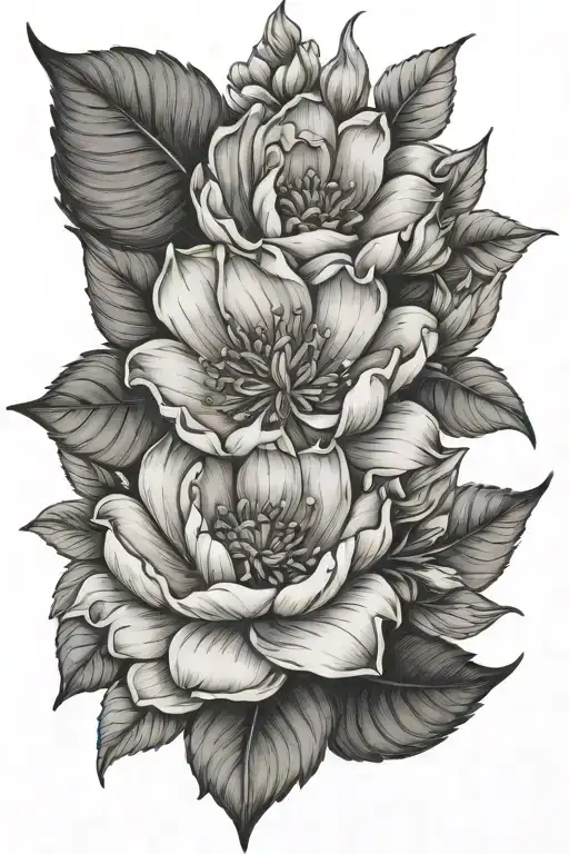 april , august, november  birth flower tattoo design idea