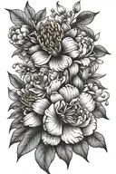 april , august, november  birth flower tattoo design idea