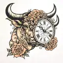 Taurus, time, Amelia, 14,1998, tattoo design idea