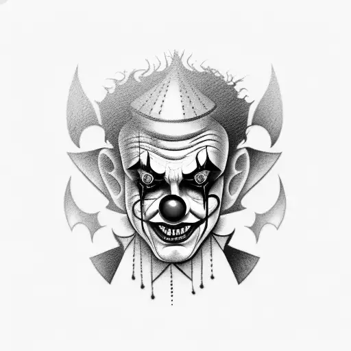 scary clown with tattoos tattoo design idea