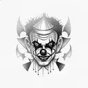 scary clown with tattoos tattoo design idea