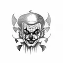 scary clown with tattoos tattoo design idea