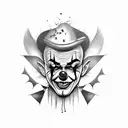 scary clown with tattoos tattoo design idea