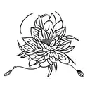 flower bouquet with carnation,daffodil,snowdrop, water lily  tattoo design idea