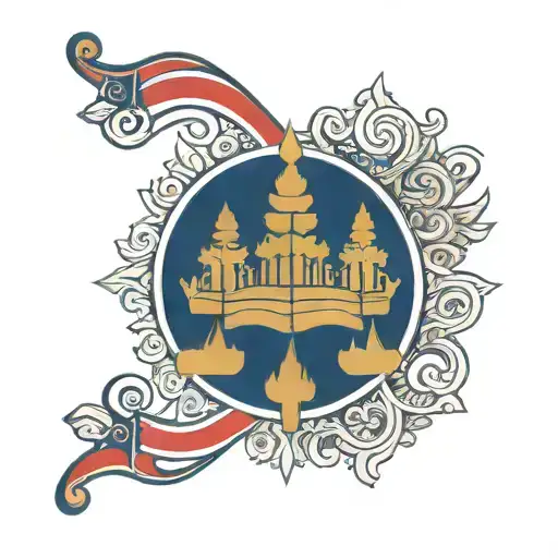 cambodian flag intertwined tattoo design idea