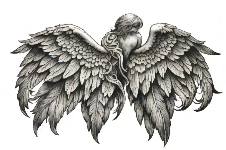 fallen angle wings on back and arms tattoo design tattoo design idea